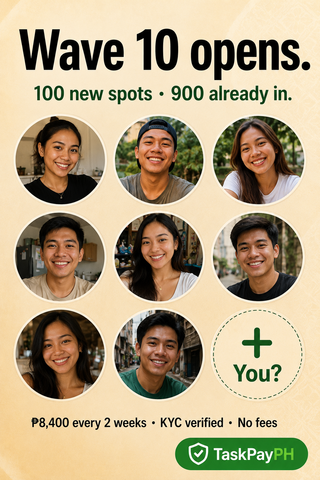 Wave 10 community: 9 Filipino founding pioneers, 1 empty slot reserved for you